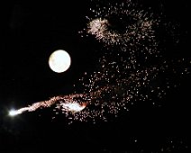 moon and fireworks